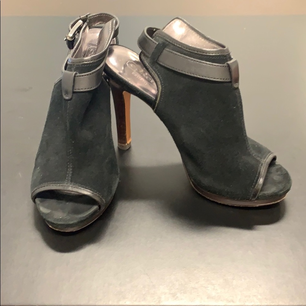 Coach Suede Slingback w Wooden Heel
